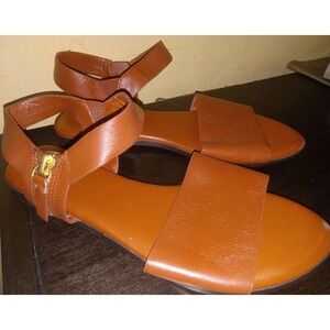 Kate Spade Saturday Women's Size 6 Leather Strappy Sandals Brown Shoes Zip Up